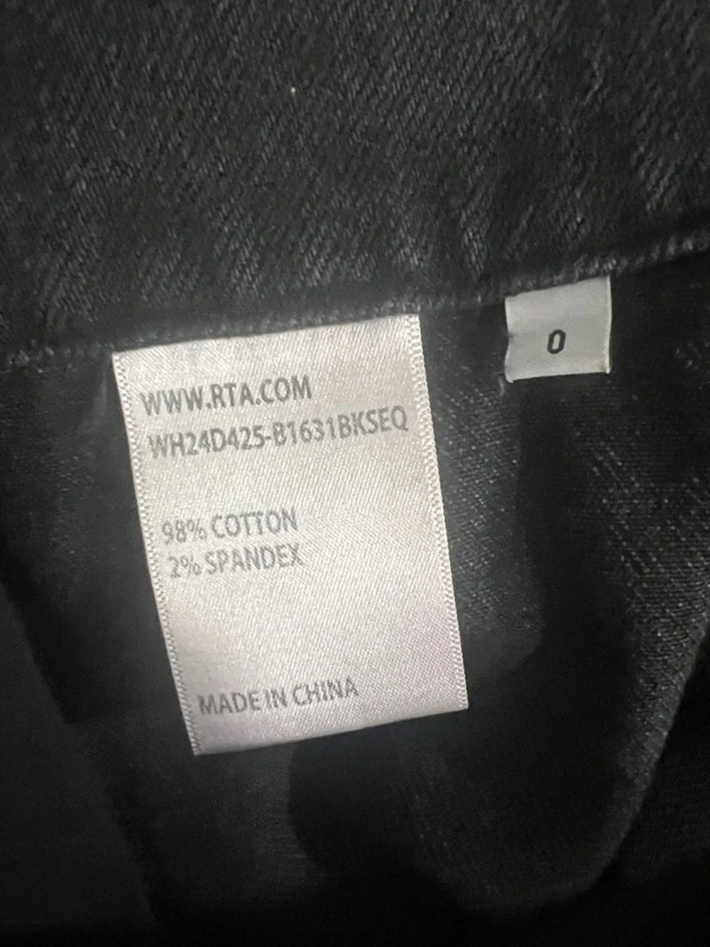 RtA Asymmetrical Sequin Denim Skirt Black High Rise Statement Size 0